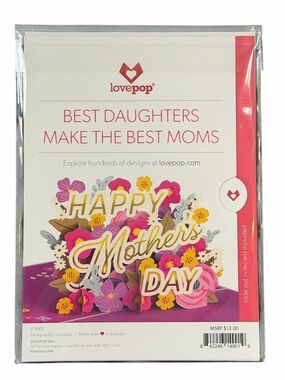 Love Happy Mother's Day Card - Pink, Yellow & Purple Floral